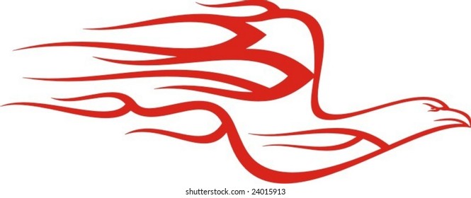 Flaming Eagle vector illustration, great for vehicle graphics, stickers and T-shirt designs. Ready for vinyl cutting.