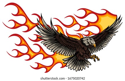 Flaming Eagle - vehicle graphic. Ready for vinyl cutting. .