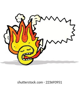 flaming emoticon face cartoon