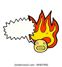 flaming emoticon face cartoon