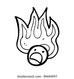flaming emoticon face cartoon