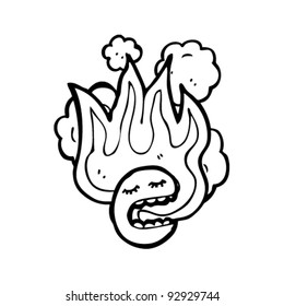 Flaming Emoticon Face Cartoon Stock Vector (Royalty Free) 92929744 ...