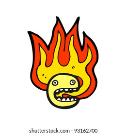 flaming emoticon face cartoon
