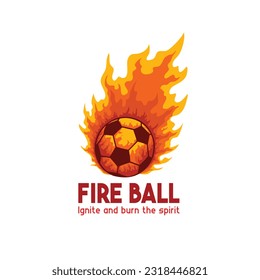 flaming fire burning soccer ball vector