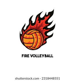 flaming fire burning volleyball vector