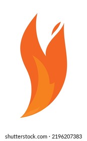 flaming fire icon flat isolated