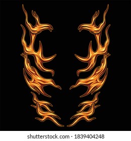 Flaming fire illustration template 