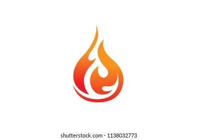 Flaming Fire Logo Design Illustration