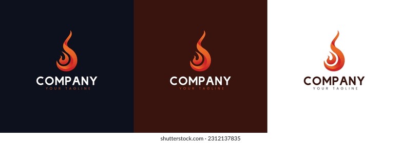 Flaming Fire Logo Set, Suitable for Companies in The Fields of Fire, Games, Brand T-shirts, Video Maker, etc.