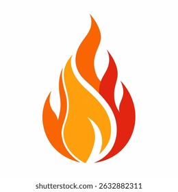 Image vectorielle logo feu flambant sur fond blanc