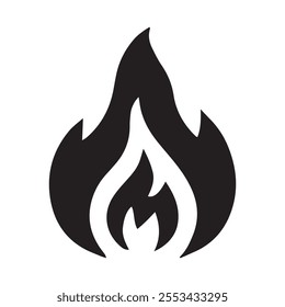 Flaming Fire Silhouette Vector for Creative Design Use