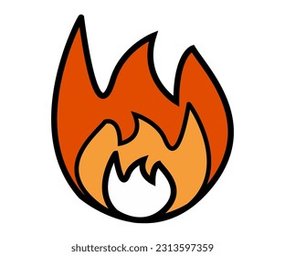 flaming fire symbol vector inferno burst 