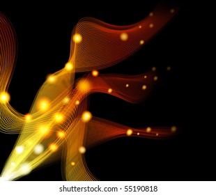 Flaming flare background template. Vector illustration