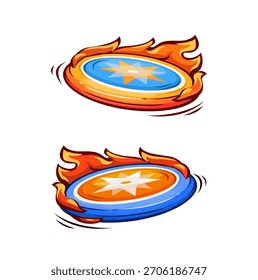 Juego de Vector de juguete de placa voladora flameante con efectos de movimiento