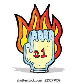 flaming foam hand