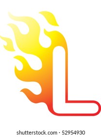 Flaming Font - L