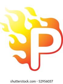 Flaming Font - P