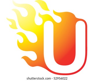Flaming Font - U