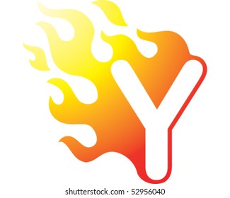 Flaming Font - Y