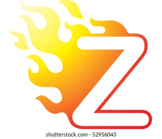 Flaming Font - Z