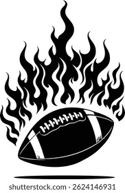 Flaming Football in Black and White
