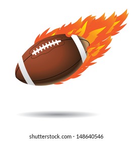 flaming football. EPS 10 vector, grouped for easy editing. No open shapes or paths.