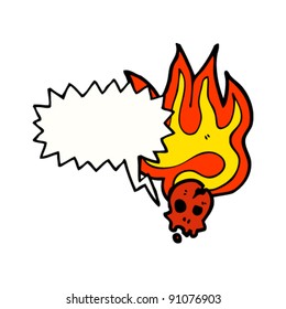 flaming halloween skull cartoon flaming halloween skull cartoon