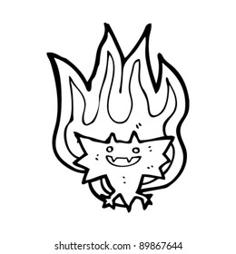 flaming halloween vampire bat cartoon