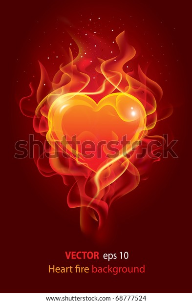 Flaming Heart Beautiful Vector Editable Background Stock Vector ...