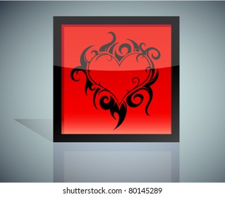 Flaming heart icon