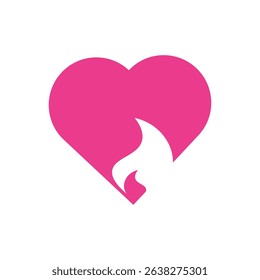 flaming heart vector illustrating deep passion and romantic intensity. Great for dating apps, music covers, or dramatic love themes. EPS included.