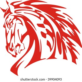 Flaming horse vector illustration, great for vehicle graphics, stickers and T-shirt designs. Ready for vinyl cutting.