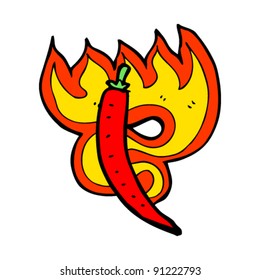Flaming Chili Cartoon Stock Illustration 135758132