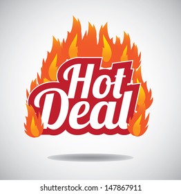 Flaming Hot Deal Icon Symbol. EPS 10 Vector, Grouped For Easy Editing. No Open Shapes Or Paths.