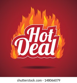 Flaming hot deal icon symbol. EPS 10 vector, grouped for easy editing. No open shapes or paths.