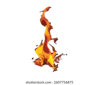Flaming hot fire vector. Hot, flame, fire, burn, vector, red, isolated, heat, background, illustration, symbol. Can use for infographic, banner, poster, web design. Isolated on white background. 