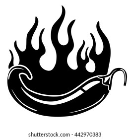 Flaming hot pepper icon. EPS 10 vector.