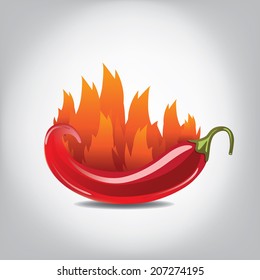 Flaming jalapeÃ?Â±o icon EPS 10 vector