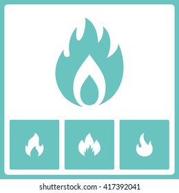 Flaming icons. Web vector graphic. Design collection.