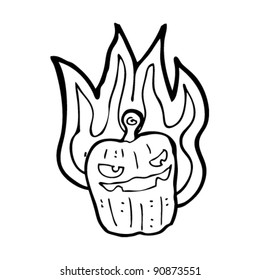 flammender Buchse auf Laternenkartoon