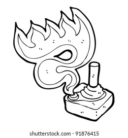 flaming joystick cartoon