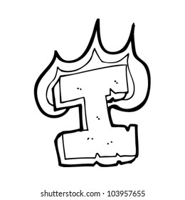 flaming letter i
