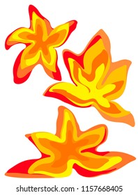Flaming lilies vector graphic