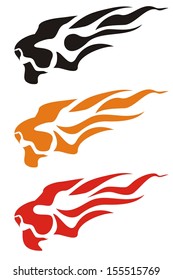 Flaming lion head