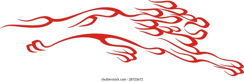 Flaming lion vector illustration, great for vehicle graphics, stickers and T-shirt designs. Ready for vinyl cutting.