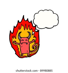 flaming little devil cartoon