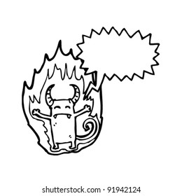 flaming little devil cartoon