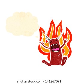flaming little devil cartoon character