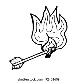 flaming medieval arrow cartoon