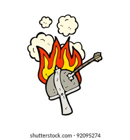 flaming medieval helmet cartoon